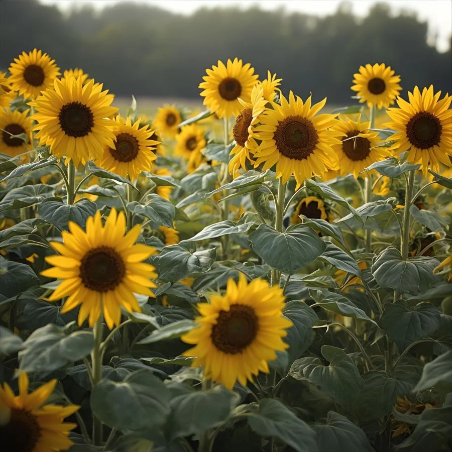 Good Morning with Sunflowers