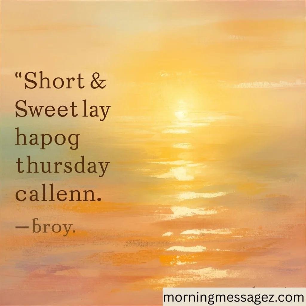 Short & Sweet Good Morning Happy Thursday