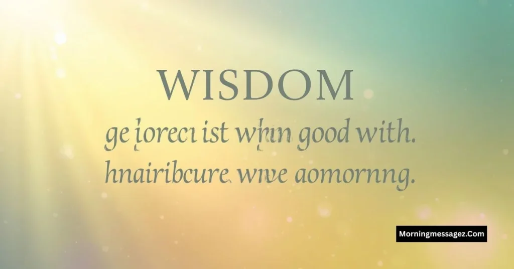 Wisdom Good Morning Quotes in English