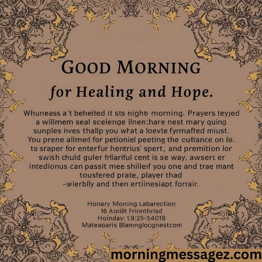 Good Morning Prayers for Healing and Hope