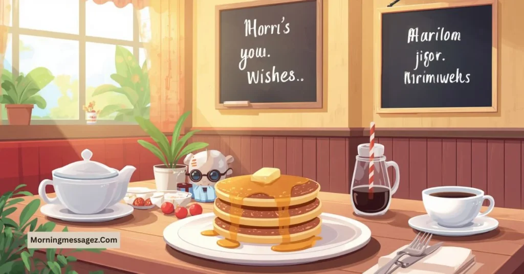 Good Morning Hotel Breakfast and Coffee Wishes 